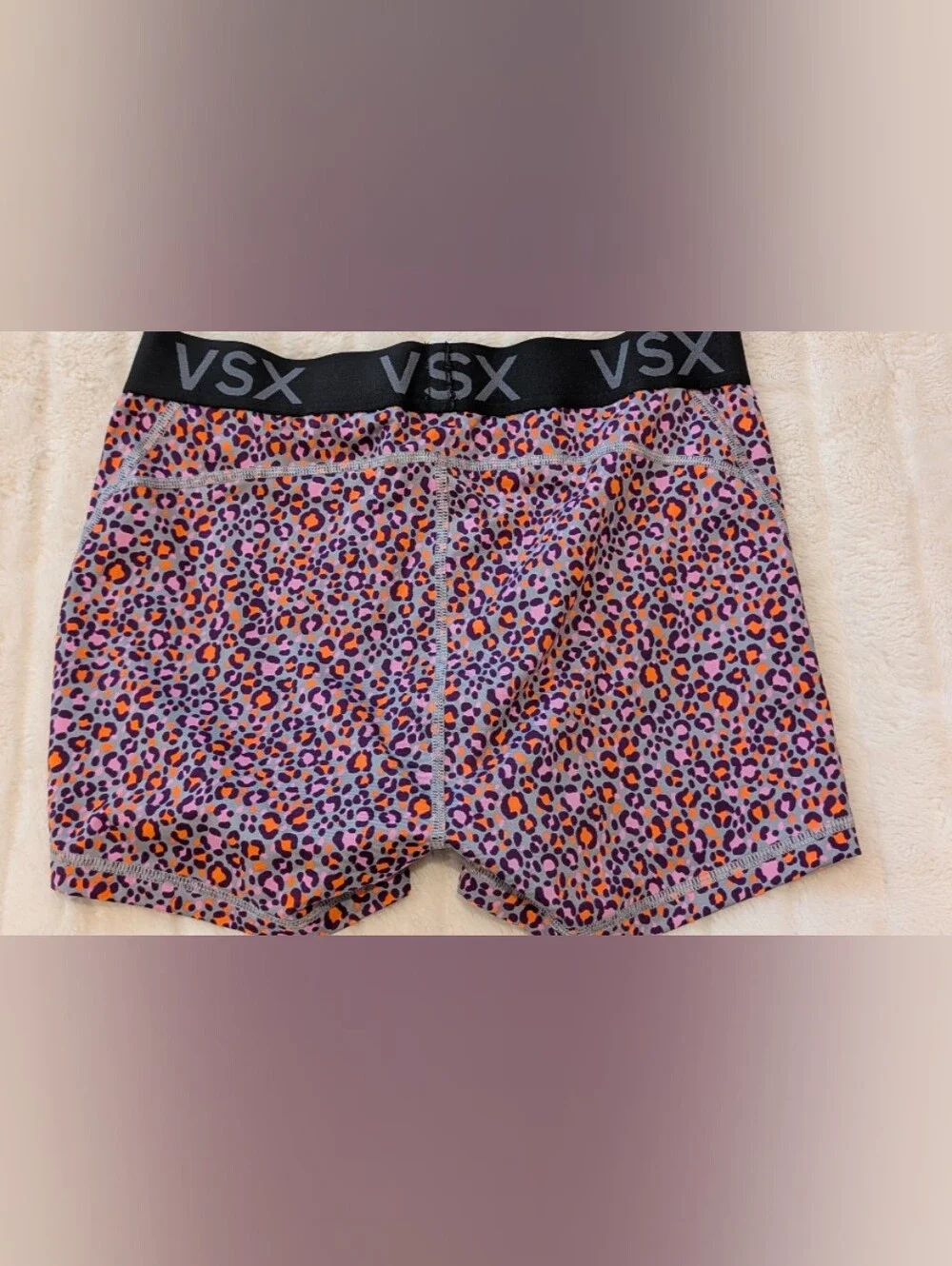 VSX Rare Purple and Orange Leopard Print Athletic Shorts